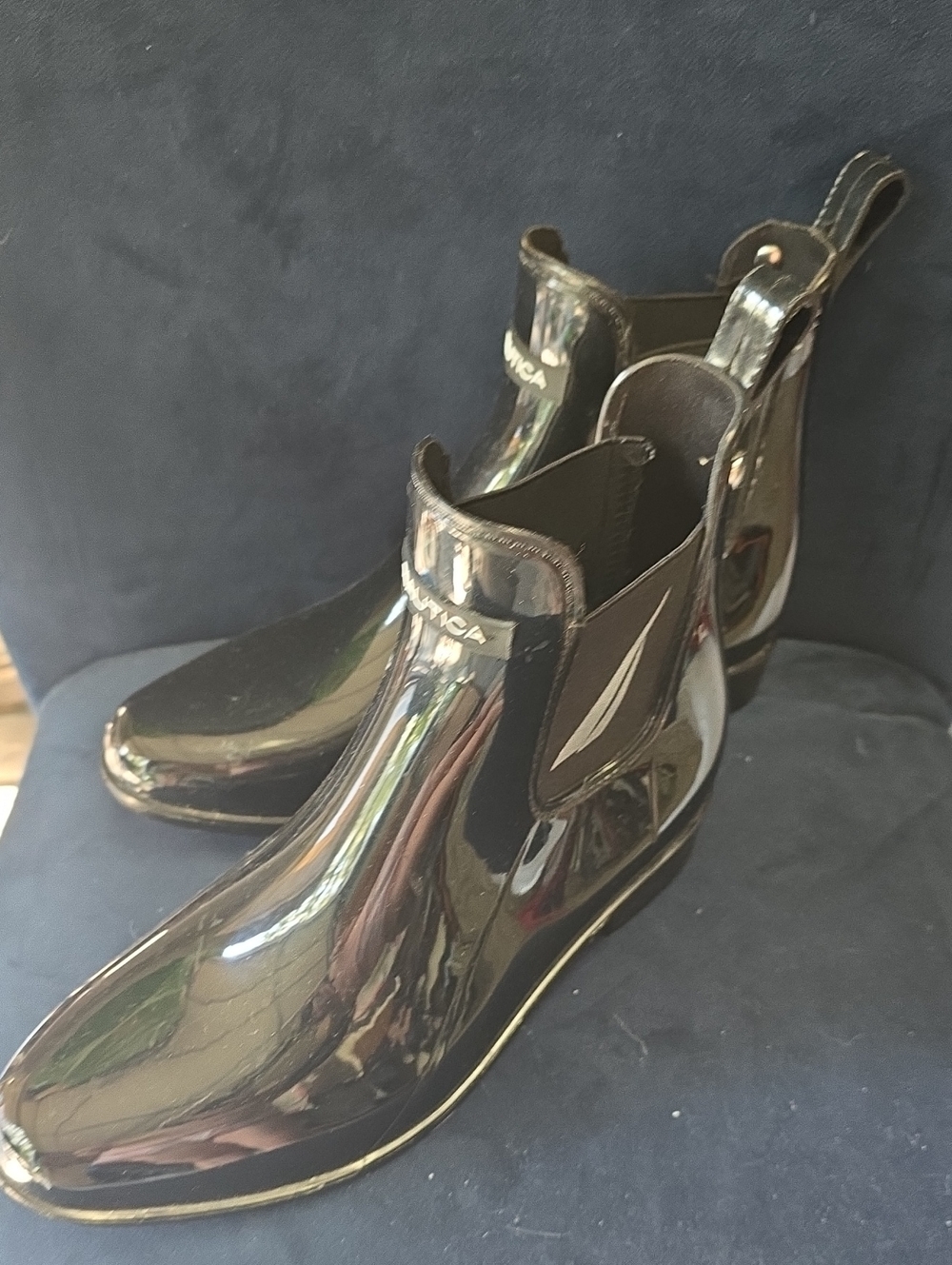 Glossy Black Rain Chelsea Boots